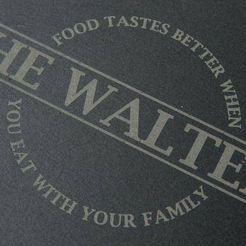 Dust And Things Personalised 'Food Tastes Better When…' Chopping Board