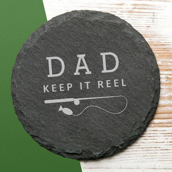 Dust And Things Personalised Funny Fishing Pun Slate Coaster