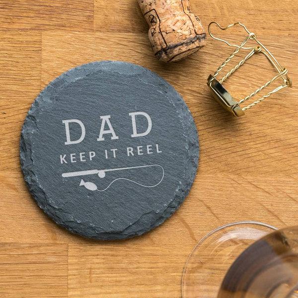dust and things Personalised Funny Fishing Pun Slate Coaster