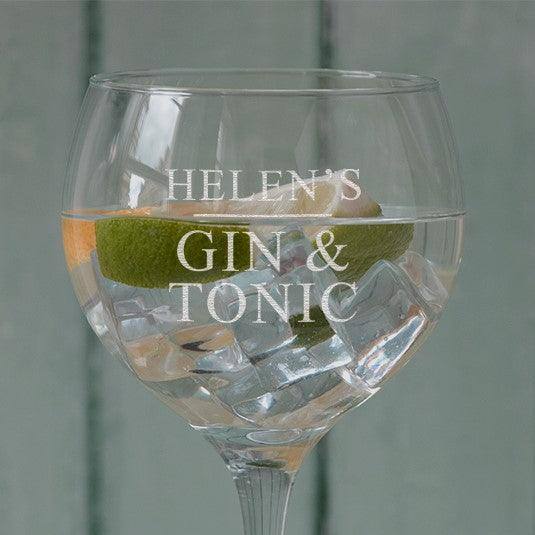 Dust And Things Personalised 'Gin And Tonic' Gin Glass