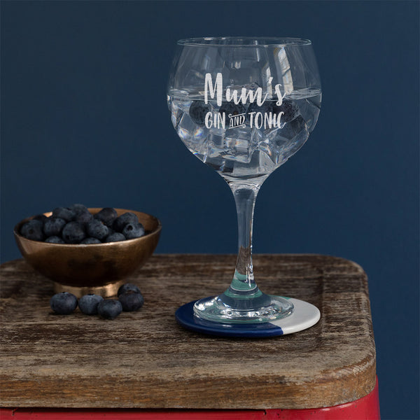 Dust And Things Personalised Gin And Tonic Glass For Mum - Gin Goblet For Mother's Day