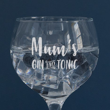 dust and things Personalised Gin and Tonic Glass for Mum - Gin Goblet for Mother's Day