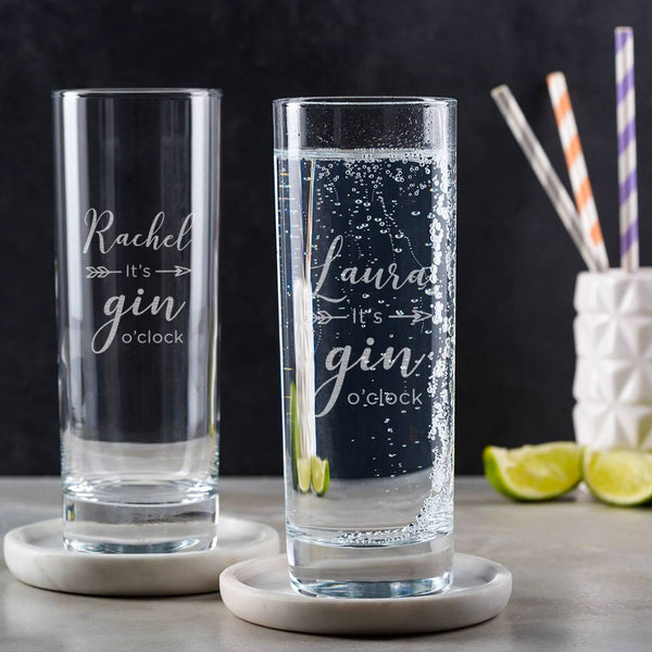 Dust And Things Personalised 'Gin O'clock' Gin Glass For Her