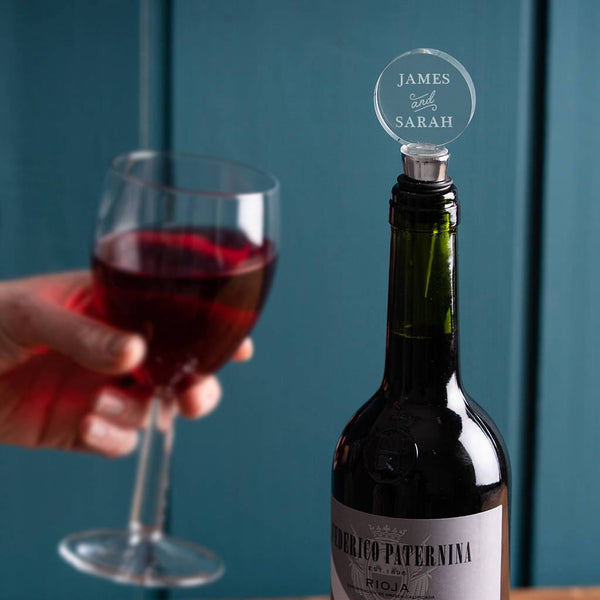 dust and things Personalised Glass Wine Bottle Stopper