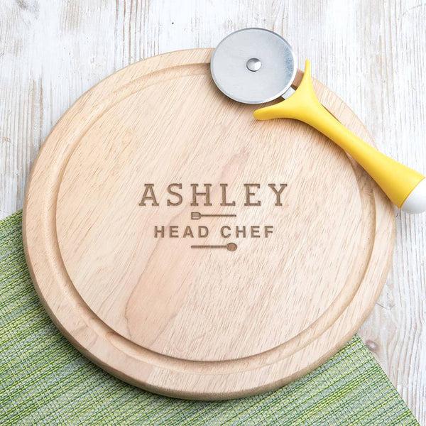 dust and things Personalised 'Head Chef' For Him Round Chopping Board
