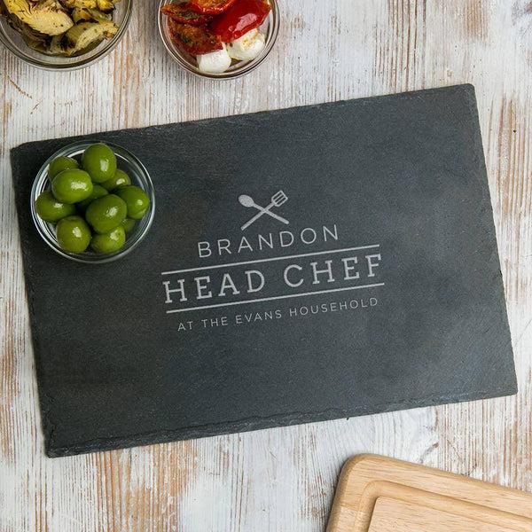 dust and things Personalised 'Head Chef' Slate Serving Board for Him