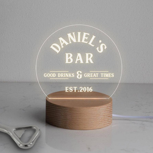 Dust And Things Personalised Home Bar Mini Desk Lamp For Him