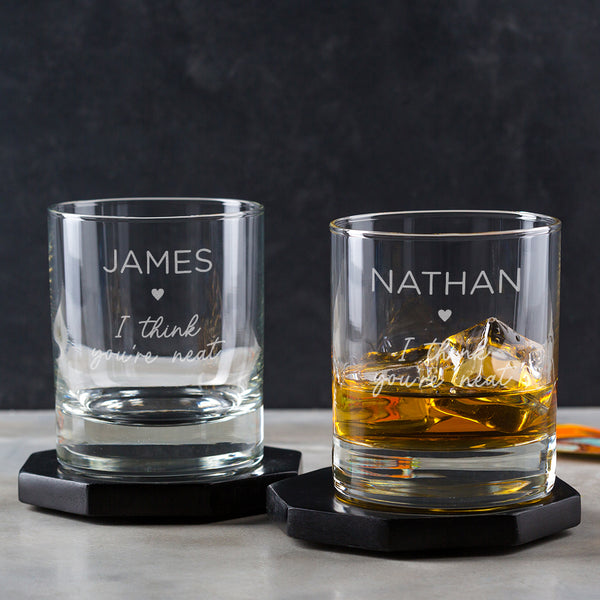 Dust And Things Personalised 'I Think You're Neat' Whiskey Tumbler