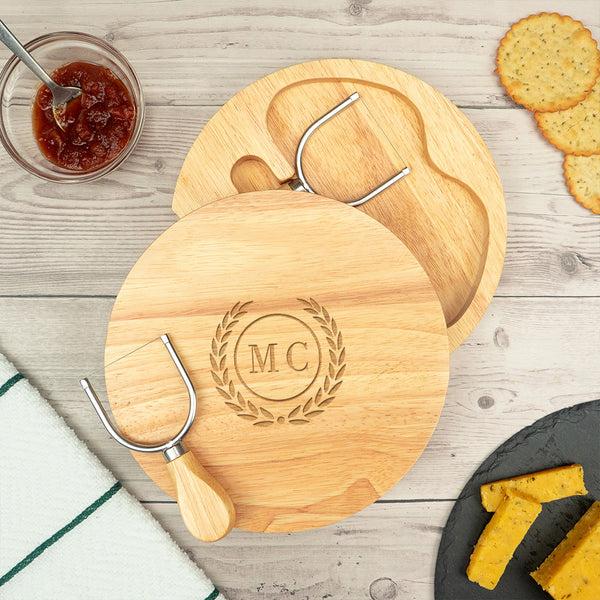 dust and things Personalised Initial Cheese Board for Men