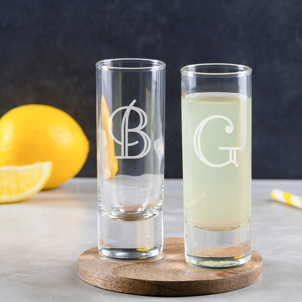 dust and things Personalised Initial Shot Glass - Personalised Shot Glass