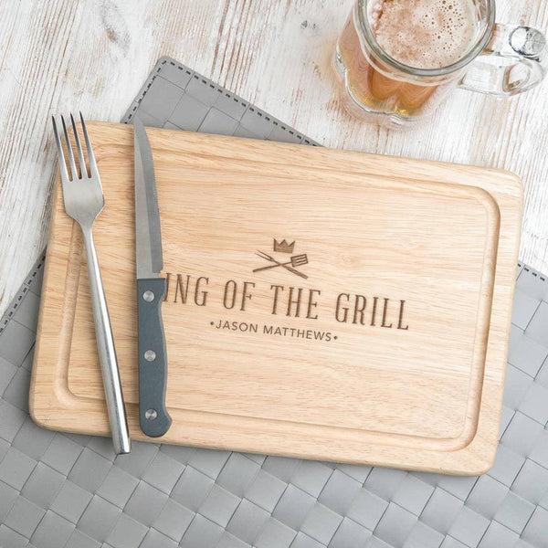 Dust And Things Personalised 'King Of The Grill' Wooden Chopping Board
