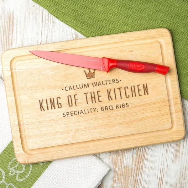 dust and things Personalised 'King Of The Kitchen' Chopping Board