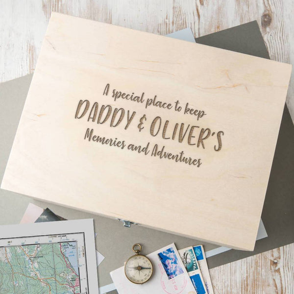 dust and things Personalised 'Memories And Adventures' Keepsake Box
