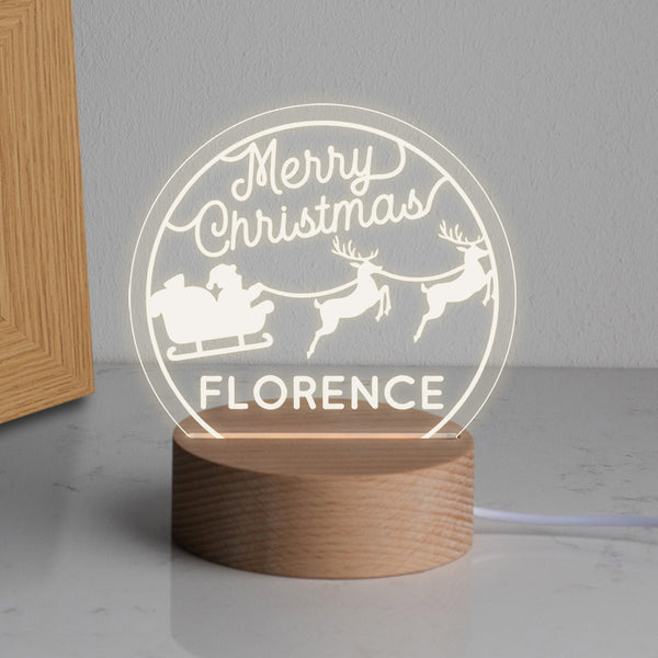Dust And Things Personalised 'Merry Christmas' Mini Desk Lamp