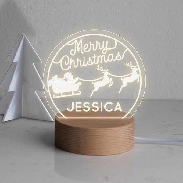 dust and things Personalised 'Merry Christmas' Mini Desk Lamp