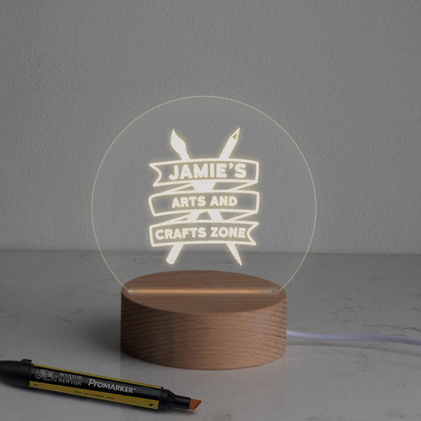 dust and things Personalised Mini Desk Lamp For Artists