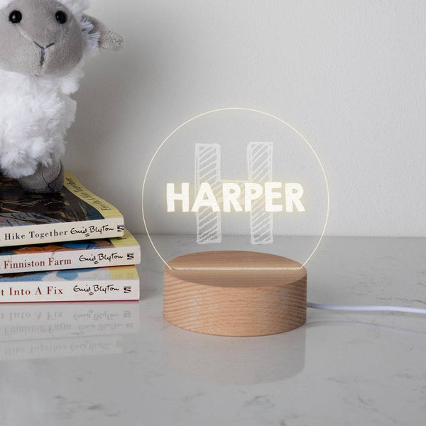 Dust And Things Personalised Mini Desk Lamp With Initial