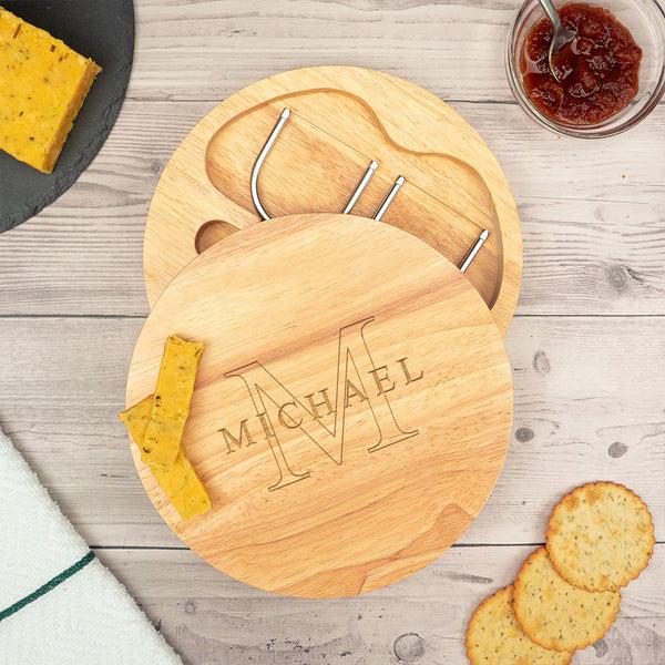 dust and things Personalised Monogram Cheeseboard for Men or Women
