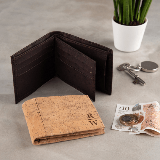 Dust And Things Personalised Monogram Vegan Cork Wallet For Him