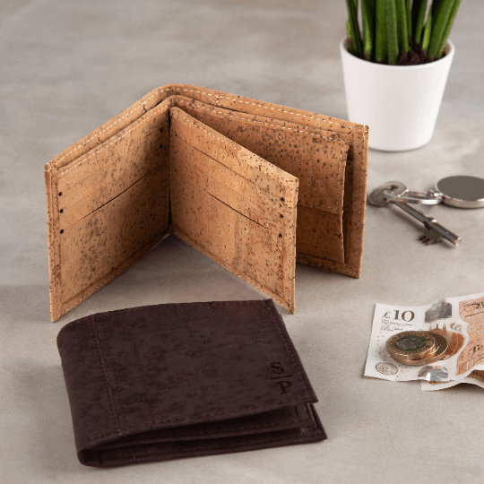 Dust And Things Personalised Monogram Vegan Cork Wallet For Him