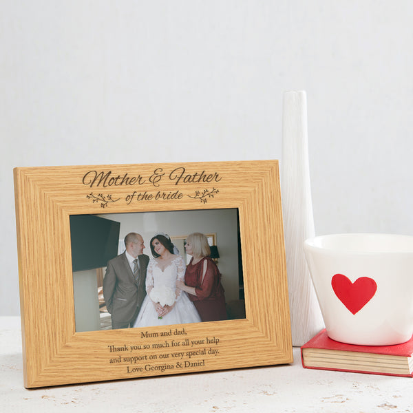 dust and things Personalised Mother And Father Of The Bride Photo Frame