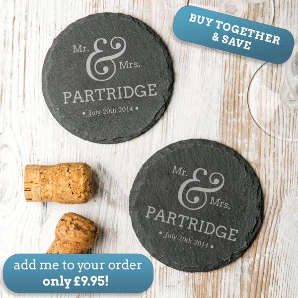 Dust And Things Personalised 'Mr And Mrs' Slate Chopping Board