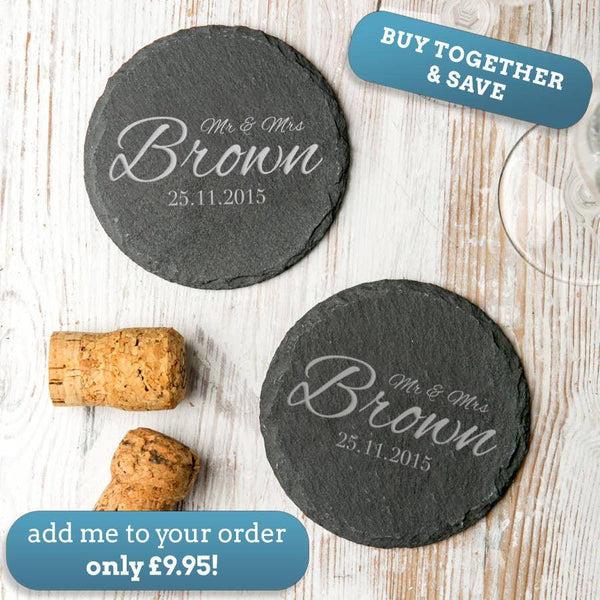 Dust And Things Personalised 'Mr And Mrs' Wedding Date Slate Board