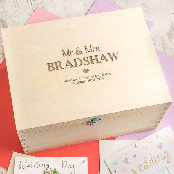dust and things Personalised 'Mr And Mrs' Wedding Memento Box