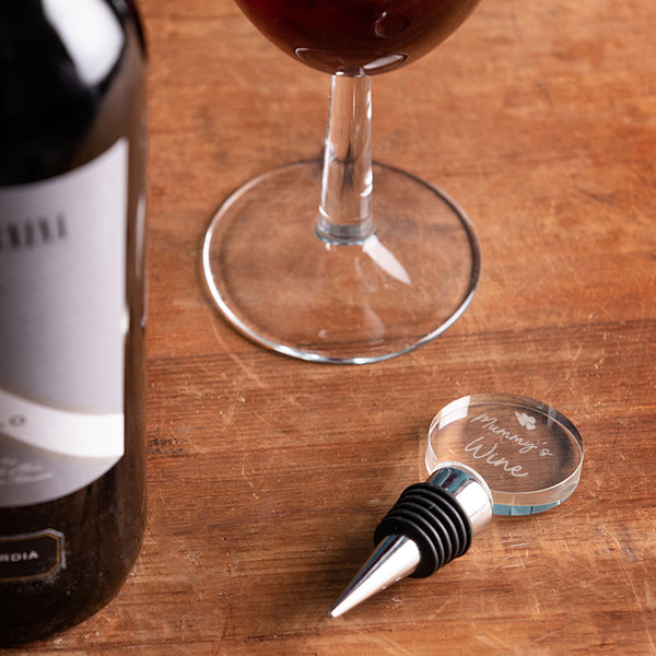 Dust And Things Personalised ‘Mum’s Wine’ Glass Bottle Stopper - Mothers Day Gift For Wife