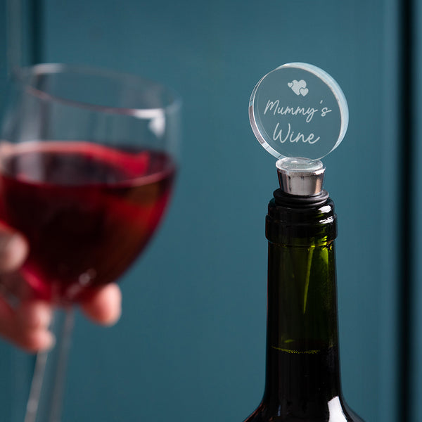 dust and things Personalised ‘Mum’s Wine’ Glass Bottle Stopper - Mothers Day Gift For Wife