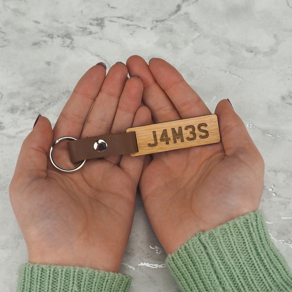 Dust And Things Personalised Number Plate Wooden Keyring