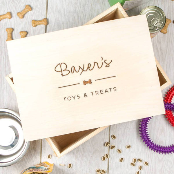 dust and things Personalised Pet Toy And Treat Storage Box