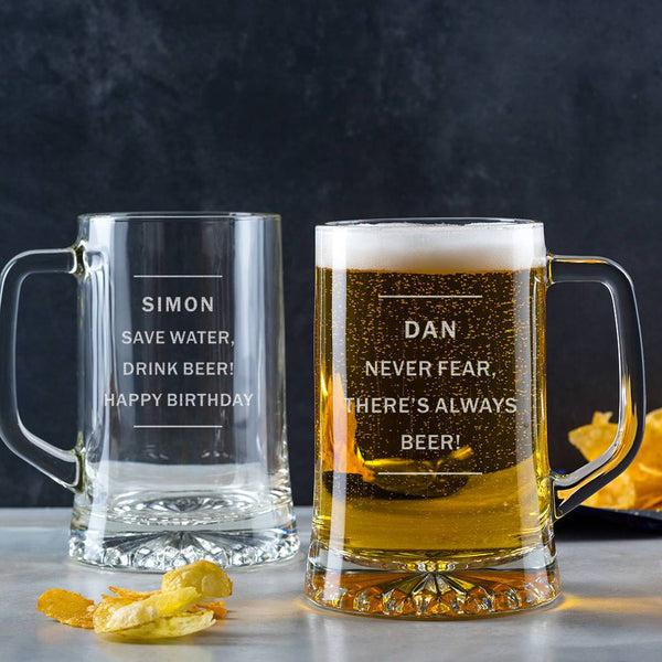 Dust And Things Personalised Pint Glass Beer Tankard For Him