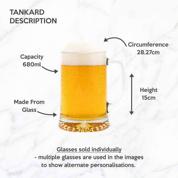 Dust And Things Personalised Pint Glass Beer Tankard For Him