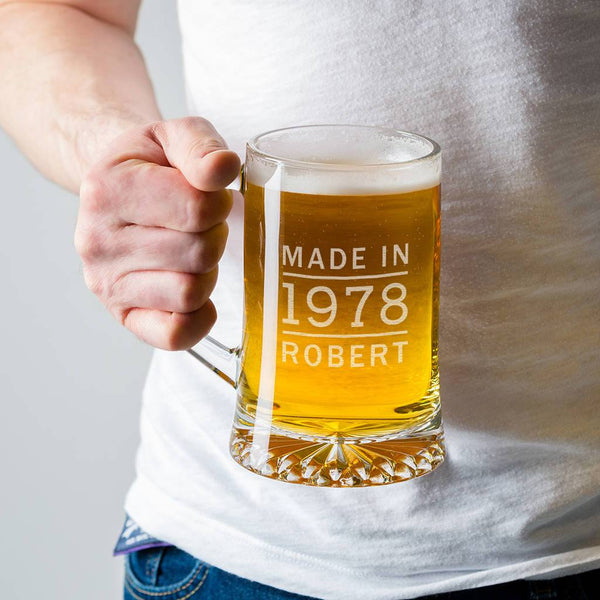 Dust And Things Personalised Pint Glass Tankard For Him