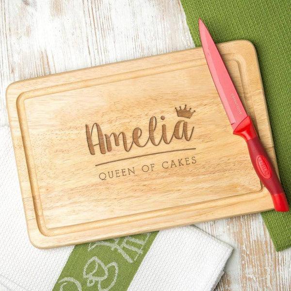 dust and things Personalised 'Queen Of Cakes' Baking Board