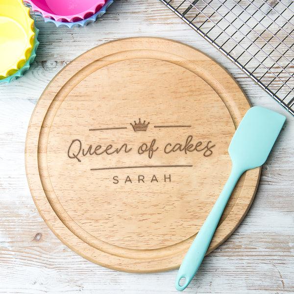 dust and things Personalised 'Queen of the Cakes/Kitchen' Cutting Board