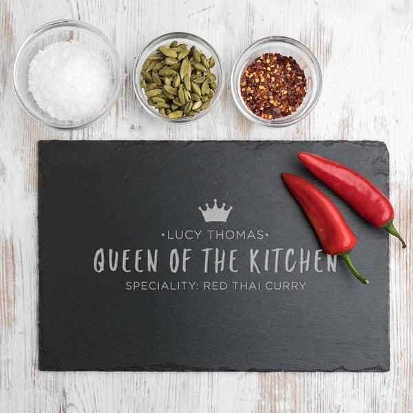 dust and things Personalised 'Queen Of The Kitchen' Serving Board