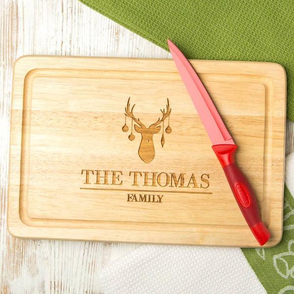 dust and things Personalised Reindeer Family Chopping Board