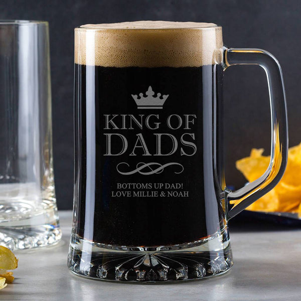 Dust And Things Personalised Tankard Pint Glass For Dad
