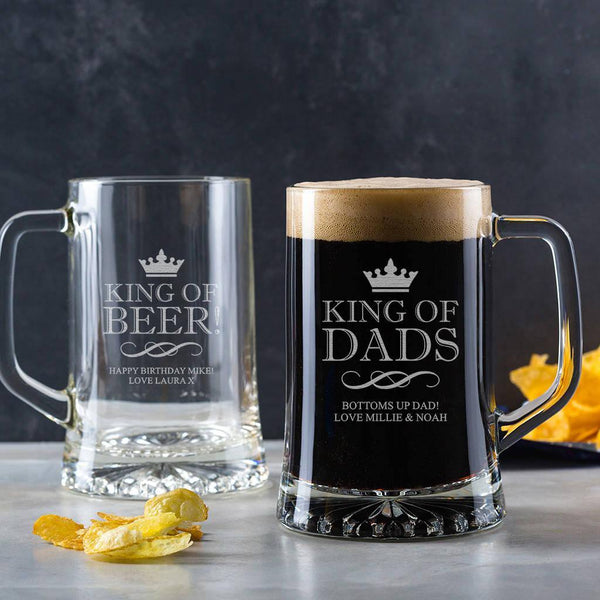 Dust And Things Personalised Tankard Pint Glass For Dad