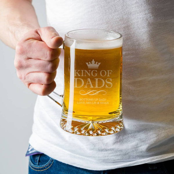 dust and things Personalised Tankard Pint Glass For Dad