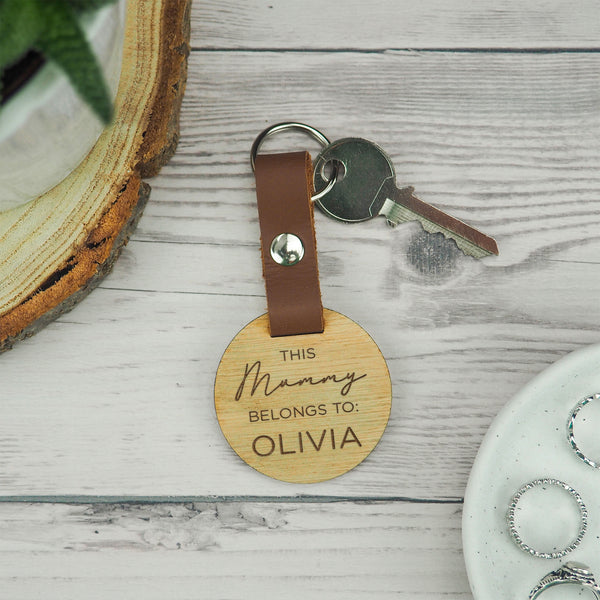 dust and things Personalised 'This Mummy Belongs To:' Keyring For Mum