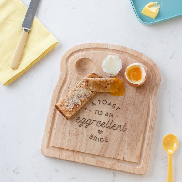 Dust And Things Personalised 'Toast To An Egg-cellent' Egg And Toast Board