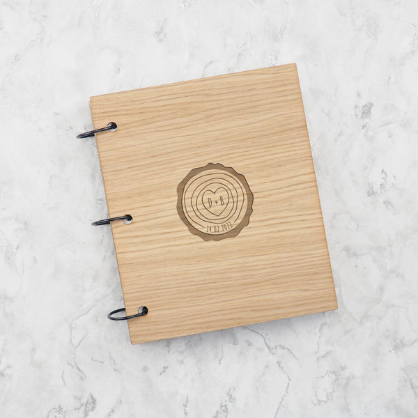 Dust And Things Personalised Tree Carving Scrapbook For Couples - Valentine’s Day Or 5th Year Anniversary Gift For Her