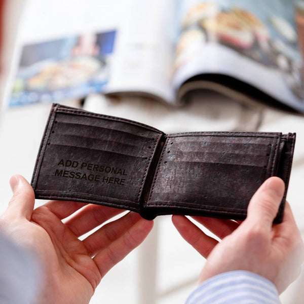 Dust And Things Personalised Vegan Cork Wallet For Men