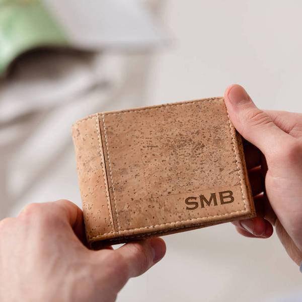 dust and things Personalised Vegan Cork Wallet For Men dust and things Personalised Vegan Cork Wallet For Men