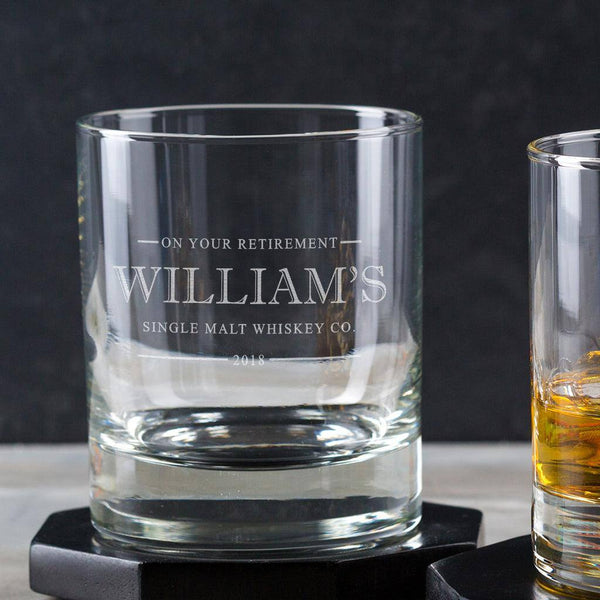 Dust And Things Personalised Whiskey Glass - Personalised Retirement Gifts