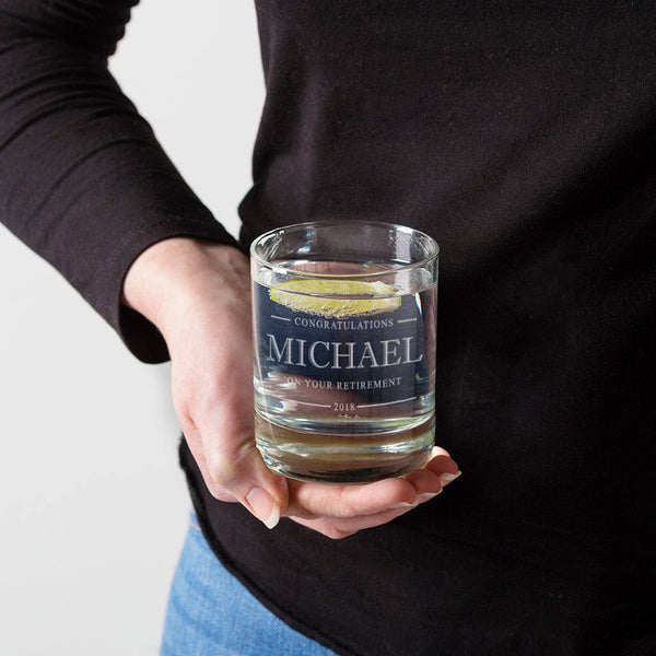 Dust And Things Personalised Whiskey Glass - Personalised Retirement Gifts