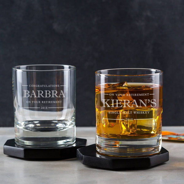 dust and things Personalised Whiskey Glass - Personalised Retirement Gifts